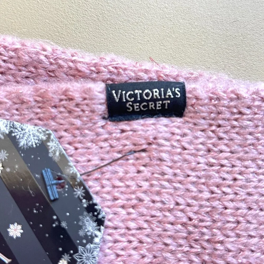 New Victoria's Secret Headband Winter Angel Sparkle Snowflake Ear Warmer Pink